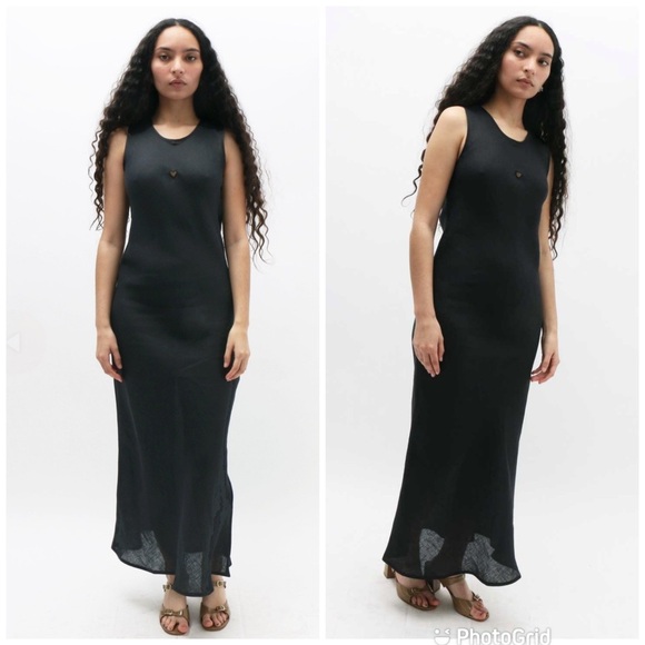 BASERANGE DYDINE HEART TANK DRESS - BLACK - Picture 1 of 16